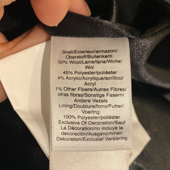 DKNY Petite Wool Blend Black Pea Coat - Picture 6 of 7